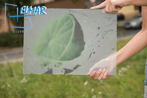 szkło z nadrukiem limonki