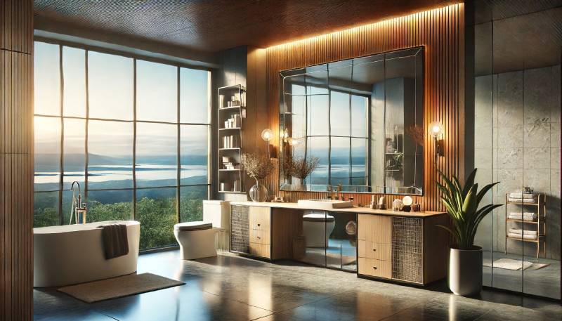 łazienka z lustrem na wymiar